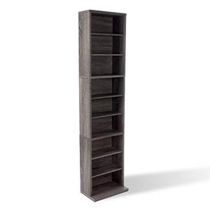 lot 33000326 image: qAtlantic Herrin Media Storage Cabinet �� Protects & Organizes Prized Music, Movie, Video Games or Memorabilia Collections, PN 74736264 in Textured Charcoal Gray