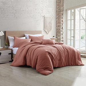 lot 33000340 image: Modern Threads - Comforter Set - Down Alternative Brushed Microfiber - Elegant All Season Bedspread - Includes Shams, & Decorative Pillow - Luxurious Bedding - Dark Rose, King