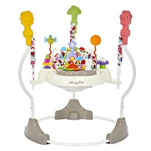 lot 33000247 image: Dream On Me Zany 2-in-1 Baby Activity Center and Bouncer in Elephant Print, Sturdy and Strong Frame, 3 Height Positions, 360° Rotating Seat, 12 Songs with Flash Lights
