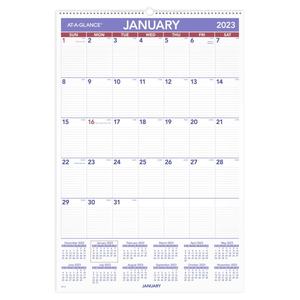 lot 33000249 image: AT-A-GLANCE Monthly 2023 Wall Calendar Large 20 x 30