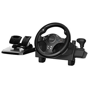 lot 33000250 image: DOYO PC Racing Wheel, XBOX 360 Steering Wheel, 270 Degree Driving Force Sim Gaming Steering Wheel with Responsive Gear and Pedals for Racing Game PCPS3PS4XBOX ONEXBOX 360Nintendo SwitchAndroid