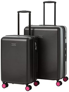 lot 33000263 image: Vera Bradley Womens Hardside Rolling Suitcase Luggage, Black, 22 Carry On & 26 Check In