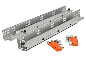 lot 33000270 image: Laurey 10818-18 Inch Full Extention Undermount Drawer Slide 75 lb- Soft Closing Full Tandem- Pair, Gray Steel, Medium