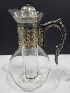 lot 1137 image: Vintage glass, silver water decanter 11