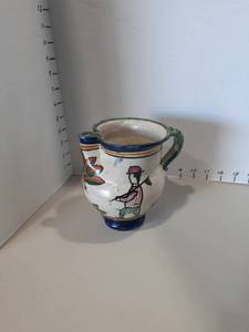 lot 1178 image: Hand painted pinched vase. Made in Italy