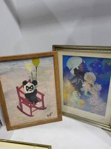 lot 1266 image: Art decor largest is 18.5x14.5