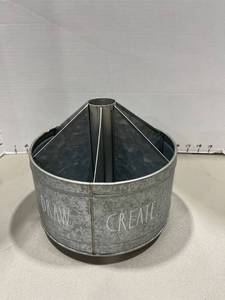 lot 1527 image: Rae Dunn designs galvanized rotating utensil organizer