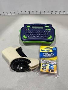 lot 1538 image: Brother PTouch label maker with Dymo label maker and new roll of label tape