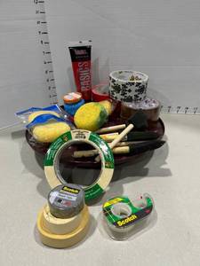 lot 1560 image: Craft pattern Duct Tape and more on rotating art tray