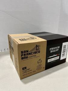 lot 1575 image: San Francisco Bay French Roast coffee pods (80 in brand new unopened box)