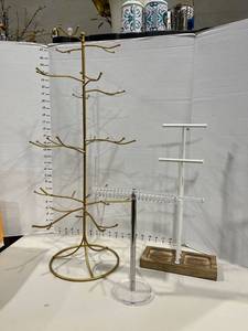 lot 1272 image: Jewelry display racks (3) gold is 26 in tall
