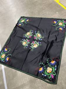 lot 1421 image: Embroidered throw 51 x 48 in