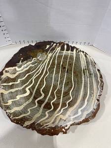 lot 1772 image: Signed pottery platter wall decor 20 in diameter