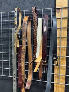 lot 1838 image: Tooled leather and other belts (9)