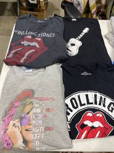 lot 1842 image: Rolling Stones, Janis Joplin and Johnny Cash tshirts (4) sizes XL to 2XL