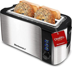 lot 2463 image: Elite Gourmet Long Slot 4-Slice Toaster