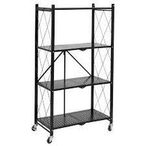 lot 9522 image: Folding Metal 4-Tier Shelves