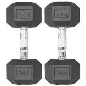 lot 9539 image: Set of Dumbbells (25lb Each)