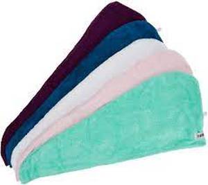 lot 2990 image: Solid Cotton 5-Piece Turbie Twist Hair Towels Fashion Set