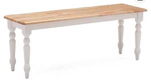 lot 68008 image: Farmhouse Bench, WhiteNatural 14 x 48 x 18