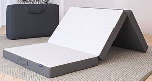 lot 68018 image: Tri Fold Memory Foam Foldable Mattress with Washable Cover Non-Slip Bottom, Trifold Mattress Topper for Floor RV, CertiPUR-US Certified, Queen Size 4 Inch, (no case)