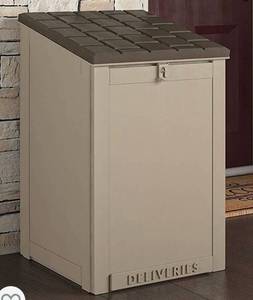 lot 68027 image: Cosco Outdoor LIving BoxGuard�, Large Lockable Package Delivery and Storage Box, 6.3 cubic feet, Tan