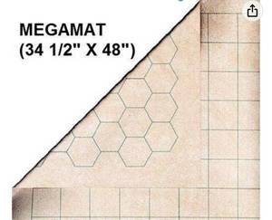 lot 68039 image: Chessex Megamat �� Vinyl RPG Megamat �� Smooth & Tough �� 34.5 inches x 48 inches �� Reversible 1-inch Squares & 1-inch Hexes �� TTRPG RPG DND D&D Dungeons and Dragons