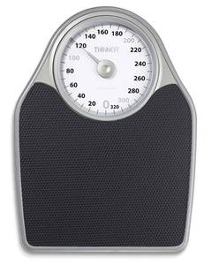 lot 68043 image: Thinner Extra-Large Dial Analog Precision Bathroom Scale, Analog Bath Scale, Measures Weight Up to 330 Lbs, needs repair
