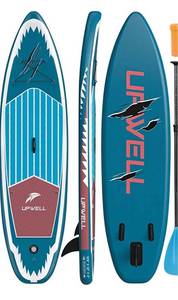 lot 68047 image: UPWELL 11106Inflatable Stand Up Paddle Board with sup Accessories Including Backpack, Repairing Kits, Non-Slip Deck, Leash, 3 Fins, Paddle and Pump