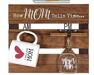 lot 68051 image: Wall-Mounted Mug Holder with Mug Wine Glass