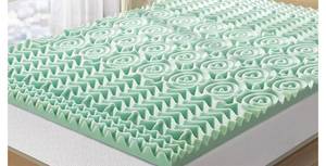 lot 68063 image: Mellow 1.5 Inch 5-Zone Memory Foam Mattress Topper, Calming Aloe Infusion, Twin XL