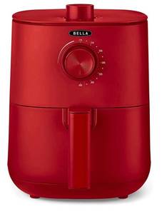 lot 68078 image: BELLA 2.9QT Manual Air Fryer, No Pre-Heat Needed, No-Oil Frying, Fast Healthy Evenly Cooked Meal Every Time, Removeable Dishwasher Safe Non Stick Pan and Crisping Tray for Easy Clean Up, Matte Red
