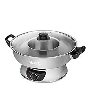lot 68081 image: Aroma� 5Qt. Electric Shabu Shabu Hot Pot Stainless Steel