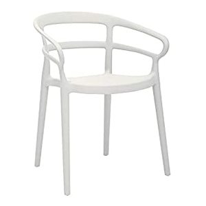 lot 68102 image: Amazon Basics White, Curved Back Dining Chair-Set of 2, Premium Plastic (B0856GFH76)