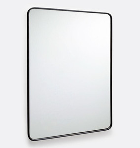 lot 68104 image: Rounded Rectangle Metal Framed Mirror 45.39x35.51