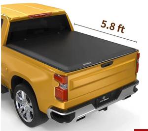 lot 68108 image: YITAMOTOR� 2019-2023 Chevy Silverado GMC Sierra 1500, Fleetside 5.8 ft BedSoft Tri fold Truck Bed Tonneau Cover