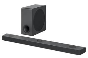 lot 68121 image: LG Sound Bar and Wireless Subwoofer S90 - 5.1.3 Channel, 570 Watts Output, Home Theater Audio with Dolby Atmos, DTSX, and IMAX Enhanced, Black