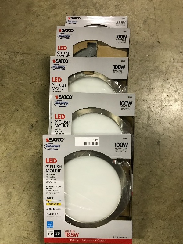 lot 1003 image: SATCO Ultra Slim Flush Mount 100W LED Light Fixture