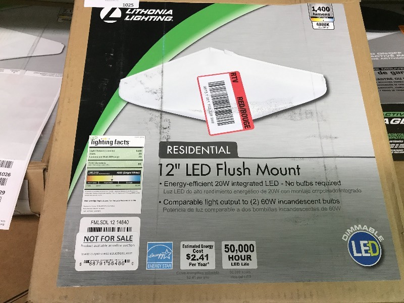 lot 1025 image: Lithonia Lighting 12 LED Flush Mount light