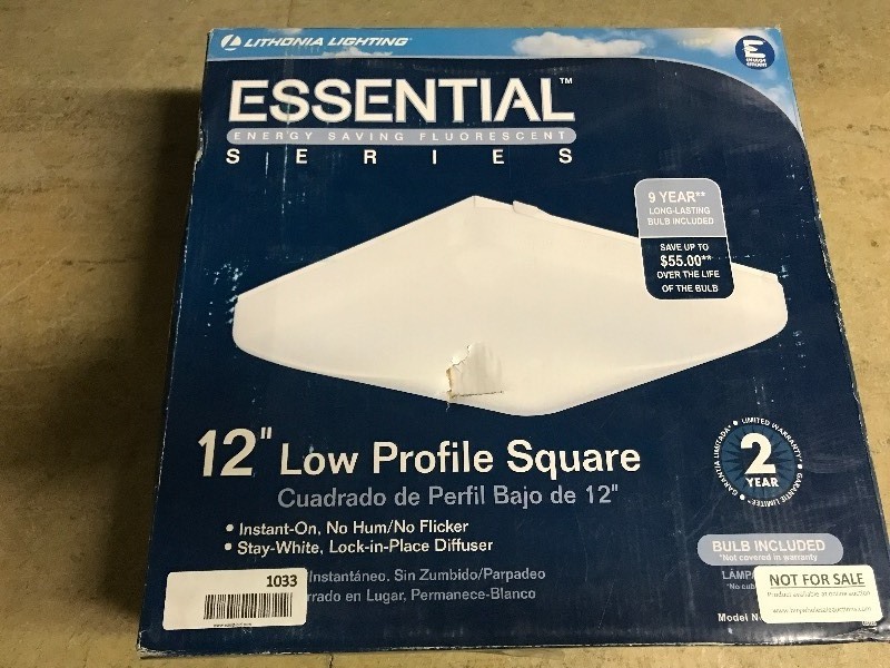 lot 1033 image: Lithonia Lighting Essential Series 12 Low Profile Square Light