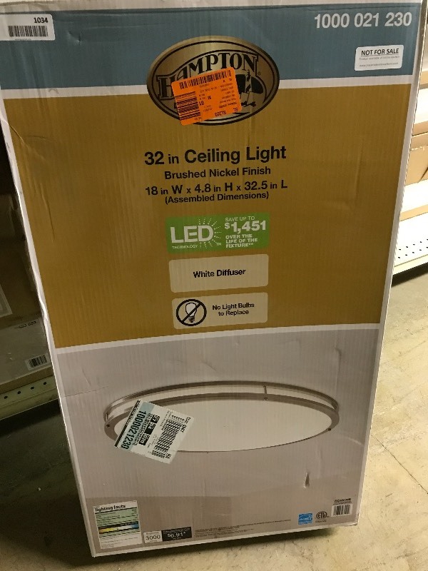 lot 1034 image: Hampton Bay 32 LED Ceiling Light