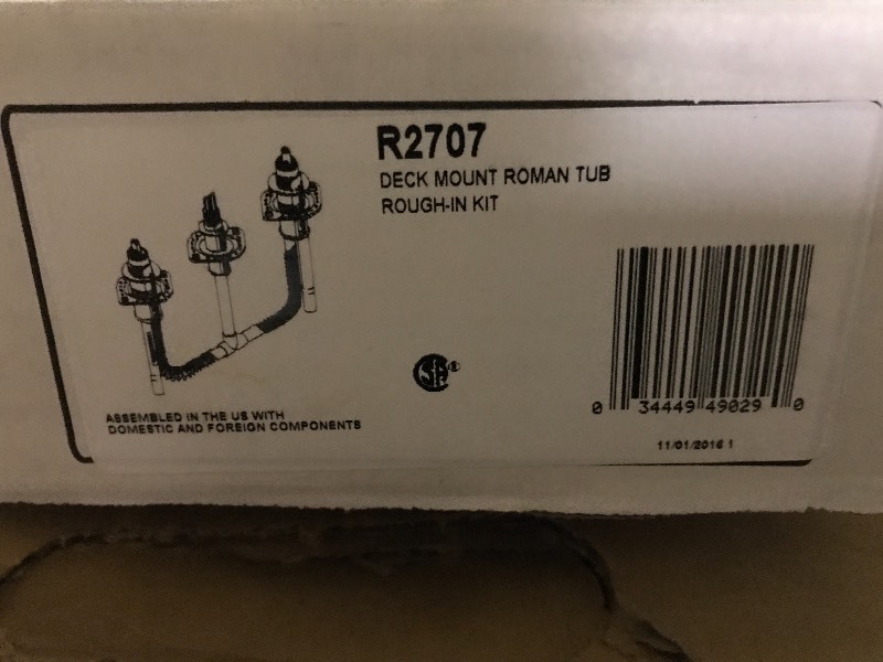 lot 1058 image: DELTA Roman Tub Deck Mount Rough In Kit