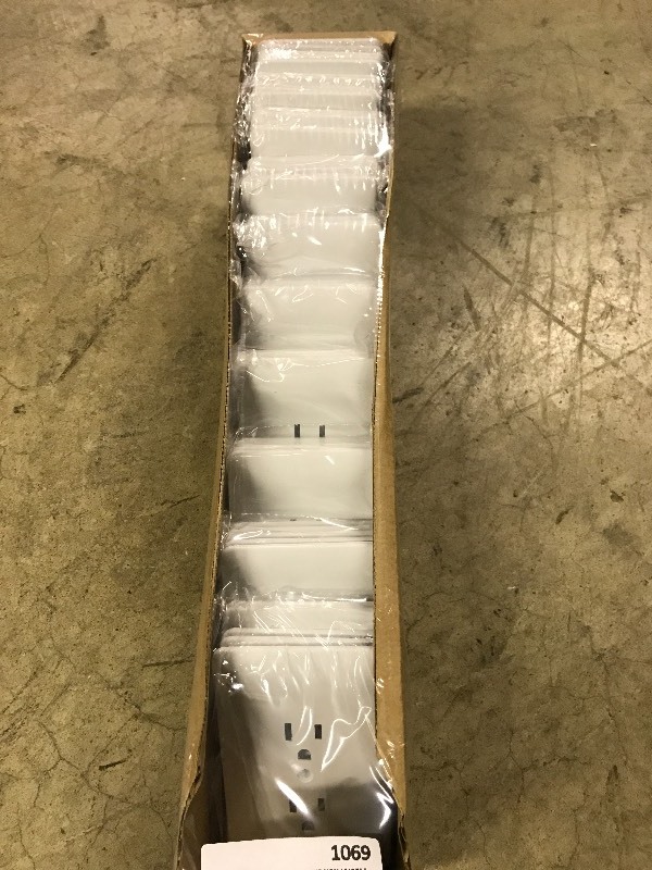 lot 1069 image: Brand New - Masque Grounded Duplex Outlet covers- Case of 50