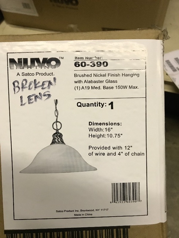 lot 1074 image: NUVO Hanging Lamp