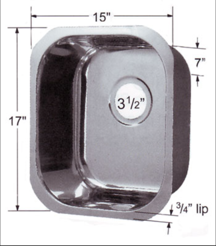 lot 1066 image: OPELLA 15X17 Stainless Steel Sink BRAND NEW
