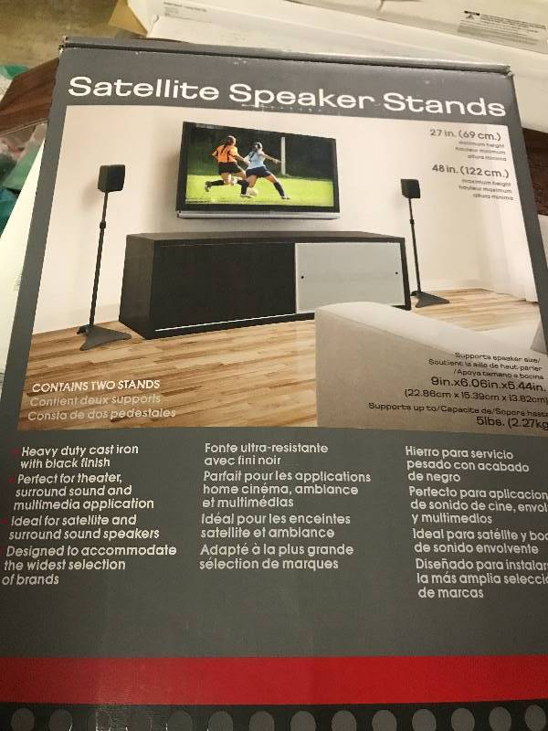 lot 1090 image: Home Theater Satellite Speaker Stands
