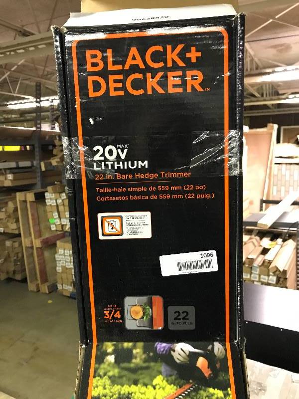 lot 1096 image: Black and Decker 20v Hedge Trimmers