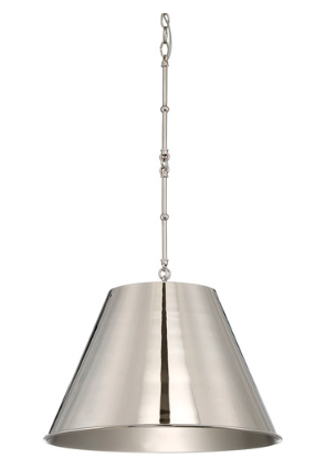 lot 1077 image: SAVOY Nickel Finish Pendant Light - New in Box