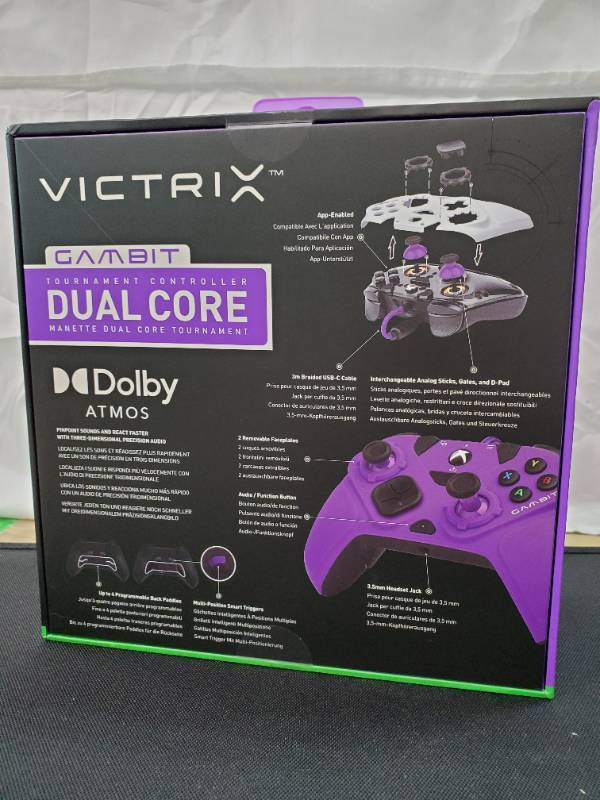 Victrix Gambit World's Fastest Licensed Xbox Controller, Elite Esports  Design with Swappable Pro Thumbsticks, Custom Paddles, Swappable White /  Purple