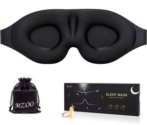 lot 14534 image: MZOO Sleep Eye Mask for Men Women, 3D Contoured Cup Sleeping Mask & Blindfold, Concave, Black